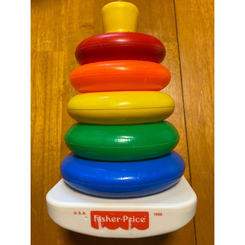Fisher-Price Rock-a-Stack Kids Multicolor Good Vintage 1050 Stacking Toy
